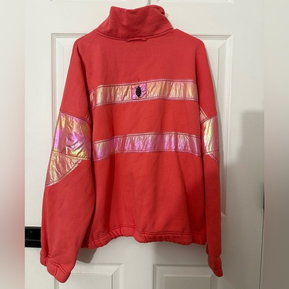 Free People Movement Oversized Away We Go Half Zip Pullover Sweatshirt Pink S128 - Picture 12 of 14